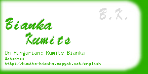 bianka kumits business card